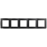 Дизайнерская рамка 5 местная, антрацит, Б0014785 Эра, серия 12