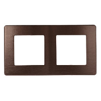 Дизайнерская рамка 2 местная, Сатин, бронза, Б0052516 Эра, серия 12