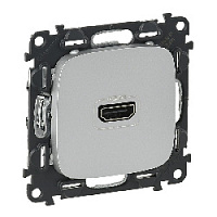 Дизайнерская розетка HDMI разъем A, алюминий, 754717 Legrand, серия Valena Allure