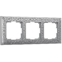 Дизайнерская рамка 3 местная, матовый хром, алюминий, W0031522 Werkel