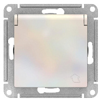 Дизайнерская розетка с заземлением, шторками и с крышкой, жемчуг, ATN000446 Schneider Electric, серия Atlas Design