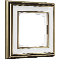 Дизайнерская рамка 1 местная, бронза / белый, алюминий, акрил, W0011327 Werkel