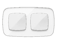 Дизайнерская рамка из оргстекла 2 местная, белый / серебро, OF640132 Ambrella Volt