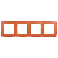 Дизайнерская рамка 4 местная, оранжевый, Б0019414 Эра, серия 12