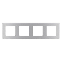Дизайнерская рамка 4 местная, алюминий, 673962 Legrand, серия Inspiria
