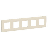 Дизайнерская рамка 5 местная, бежевый, NU201044 Schneider Electric, серия Unica Studio