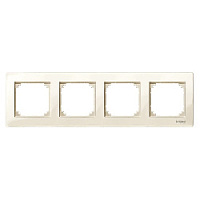 Дизайнерская рамка 4 местная, бежевый, MTN515444 Schneider Electric, серия Merten System M-Plan