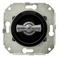 Ретро выключатель перекрестный, черный/"состаренное серебро", CL31BL.SL Salvador