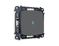 Комплект механизма 1-кл выключателя с подсветкой 10000K голубой свет, графит мягкое касание, MO902020 Ambrella Volt, одноклавишный