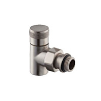Дизайнерский клапан запорный угловой для радиатора 1/2" никель матовый 0670-1500NS00 S.R.Rubinetterie