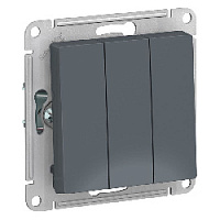 Дизайнерский выключатель, грифель, ATN000731 Schneider Electric, трехклавишный, серия Atlas Design