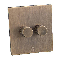 Дизайнерский выключатель диммер Aura Бронза браш, BABR2D Bonze