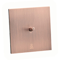 Дизайнерский выключатель Aura Медь браш, BAC1KTC Bonze одноклавишный проходной