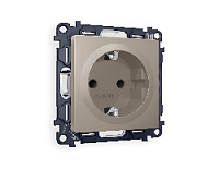 Комплект механизма электрической розетки с/з c шторками, серо-бежевый матовый, MA367010 Ambrella Volt