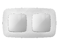 Дизайнерская рамка из термопластика 2 местная, серебро глянец, OF140402 Ambrella Volt