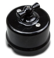 Ретро выключатель, поворотный, черный, JRO.0R11.CG01 Jantera одноклавишный проходной