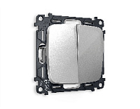 Комплект механизма 2-кл проходного выключателя, серебро глянец, MO403020 Ambrella Volt, двухклавишный