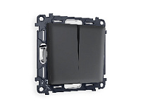 Комплект механизма 2-кл проходного выключателя, графит мягкое касание, MA903020 Ambrella Volt, двухклавишный