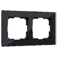 Дизайнерская рамка 2 местная, черный, стекло, W0021108 Werkel