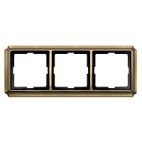 Дизайнерская рамка 3 местная, античная латунь, MTN483343 Schneider Electric, серия Merten Antique