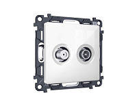 Комплект механизма розетки TV оконечной + SAT 5-862MHz 3.5dB/950-2150MHz 3.5dB , белый глянец, MA113310  Ambrella Volt