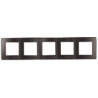 Дизайнерская рамка 5 местная, Сатин, графит, Б0052545 Эра, серия 12