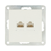 Розетка компьютерная двойная 2хRJ-45 кат.5е, 846204-1, белый, LK Studio