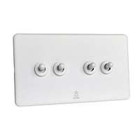 Дизайнерский выключатель Mira Белый лед, BMW4KTA Bonze четырехклавишный проходной