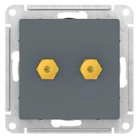 Дизайнерская аудио розетка (для колонок), грифель, ATN000787 Schneider Electric, серия Atlas Design