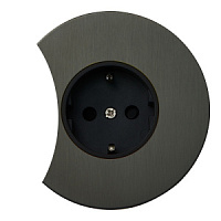 Розетка силовая 220В, полукруглая, EU020211, антрацит, Salvador