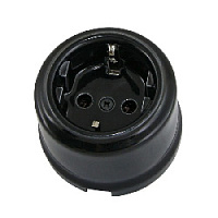 Розетка с заземляющим контактом черный, SQ1820-0008 TDM ELECTRIC, серия Болонь