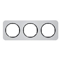 Дизайнерская рамка 3 местная, алюминий/черный, 10132184 Berker, серия R.1