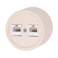 Розетка RJ45 компьютерная двойная, песочное золото, B1-302-24 BIRONI