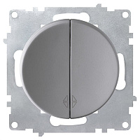 Дизайнерский выключатель, серый, 2172846 OneKeyElectro, двухклавишный проходной