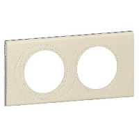 Дизайнерская рамка 2 местная, кожа макиато, камень, 069432 Legrand, серия Celiane