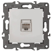 Дизайнерская розетка интернет RJ-45, белый, Б0034302 Эра, серия Elegance