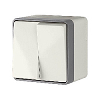 Дизайнерский выключатель влагозащищенный, слоновая кость, W5020203 Werkel, двухклавишный, серия Gallant