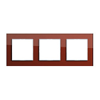 Дизайнерская рамка 3 местная, стекло красный оксид, AC583GLRT Jung, серия A Creation