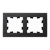 Дизайнерская рамка 2 местная, оникс, металл, ATN312302 Schneider Electric, серия Atlas Design Nature