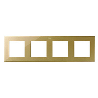 Дизайнерская рамка 4 местная, золото, 2400640-066 Simon, серия 24 Harmonie
