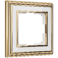 Дизайнерская рамка 1 местная, золото / белый, алюминий, акрил, W0011329 Werkel