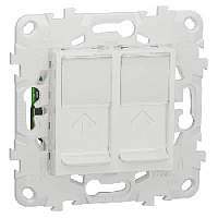 Дизайнерская розетка компьютерная RJ-45 кат. 5e, двойная, белый, NU542018 Schneider Electric, серия Unica New