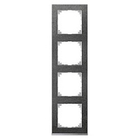 Дизайнерская рамка 4 местная, сланец/алюминий, MTN4040-3669 Schneider Electric, серия Merten System M-Pure Decor