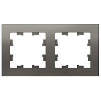 Дизайнерская рамка 2 местная, сталь, ATN000902 Schneider Electric, серия Atlas Design