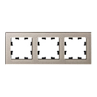 Дизайнерская рамка 3 местная, шампань, стекло, ATN320503 Schneider Electric, серия Atlas Design Nature