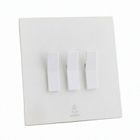 Дизайнерский выключатель Aura Белый лед, BAW3KBE Bonze трехклавишный проходной