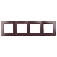 Дизайнерская рамка 4 местная, бордо, Б0019417 Эра, серия 12