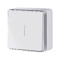 Дизайнерский выключатель с подсветкой, белый, W5010101 Werkel, одноклавишный, серия Gallant