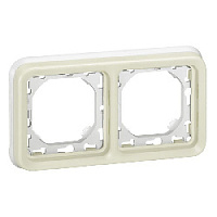 Дизайнерская рамка с суппортом 2 местная, белый, 069694 Legrand, серия Plexo