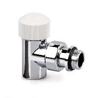 Дизайнерский клапан терморегулирующий угловой для радиатора, 1/2", хром 0640-1500C000 S.R.Rubinetterie